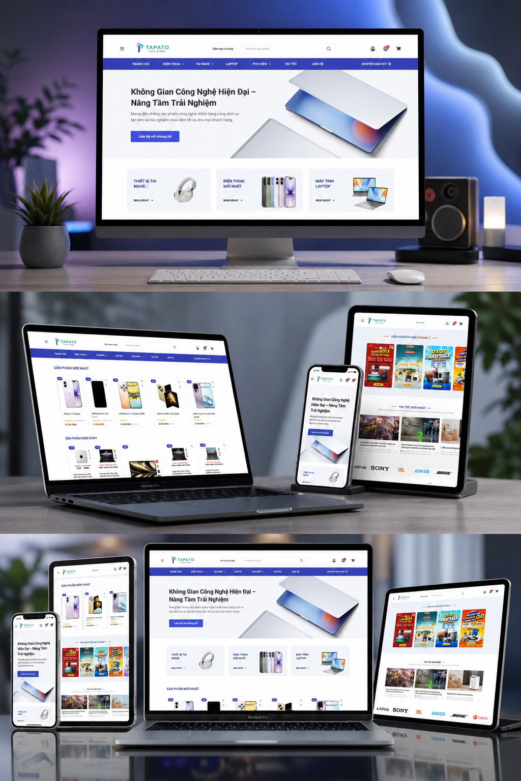 mẫu website công ty máy tính, laptop, công nghệ, điện thoại